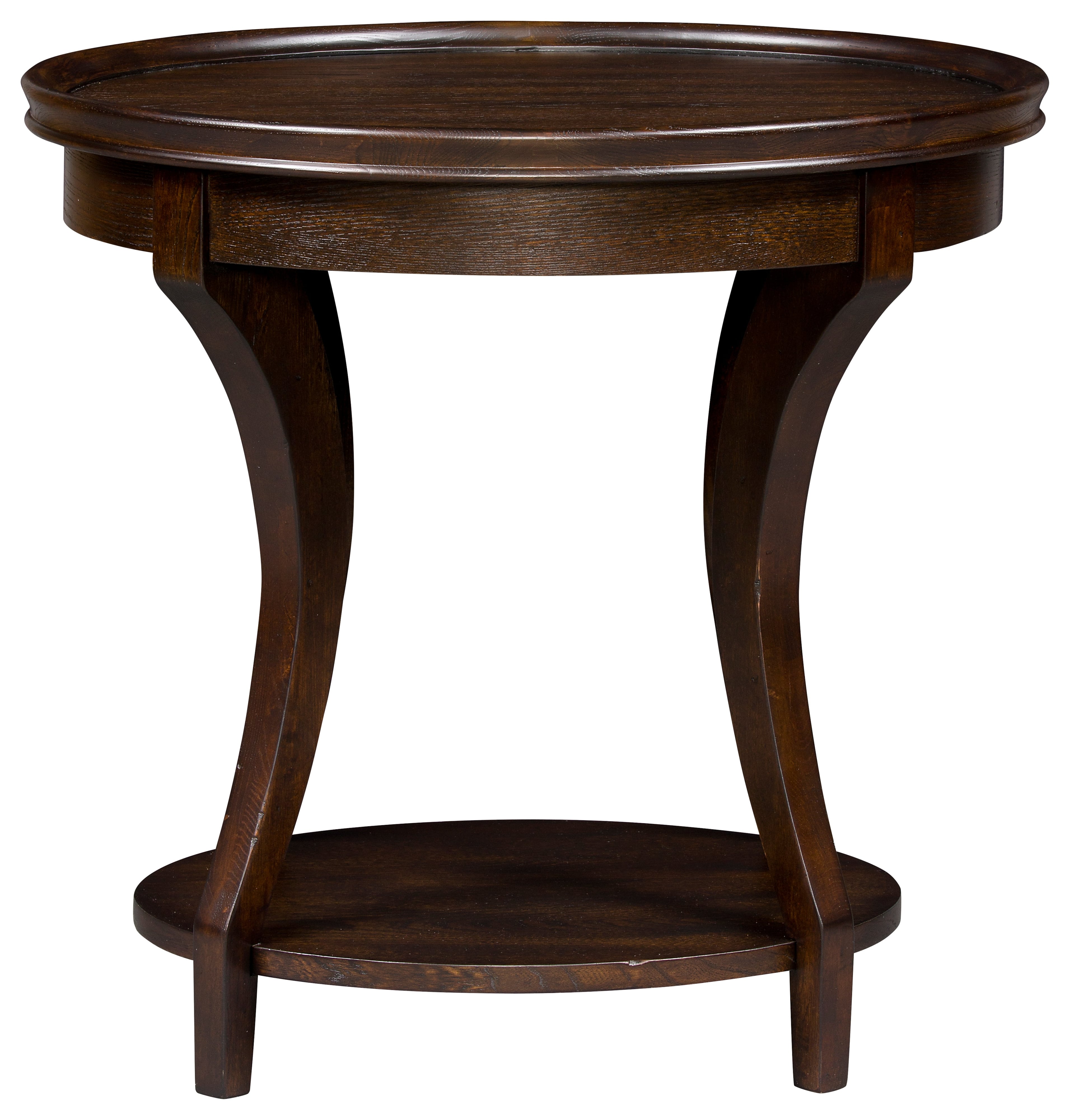 Oval End Table w/Fixed Shelf