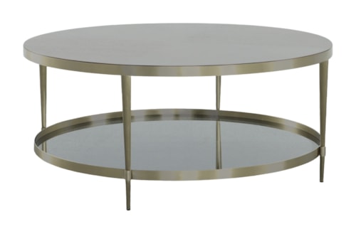 Contemporary 42" Round Tiered Cocktail Table