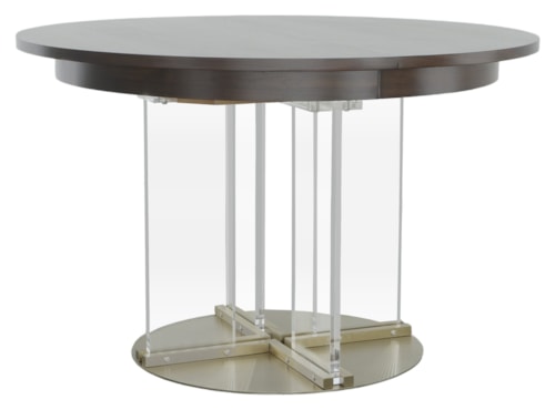 Contemporary Round Dining Table with 22" Leaf
