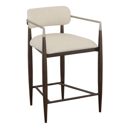 Upholstered Counter Stool w/Steel Accents