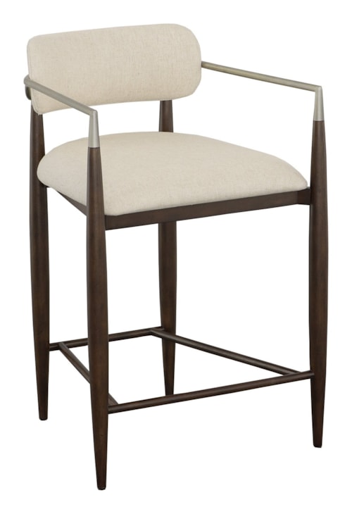 Contemporary Upholstered Counter Stool w/Steel Accents