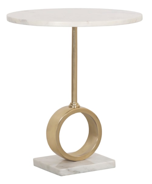 Glam Round Drink Table with Marble Top
