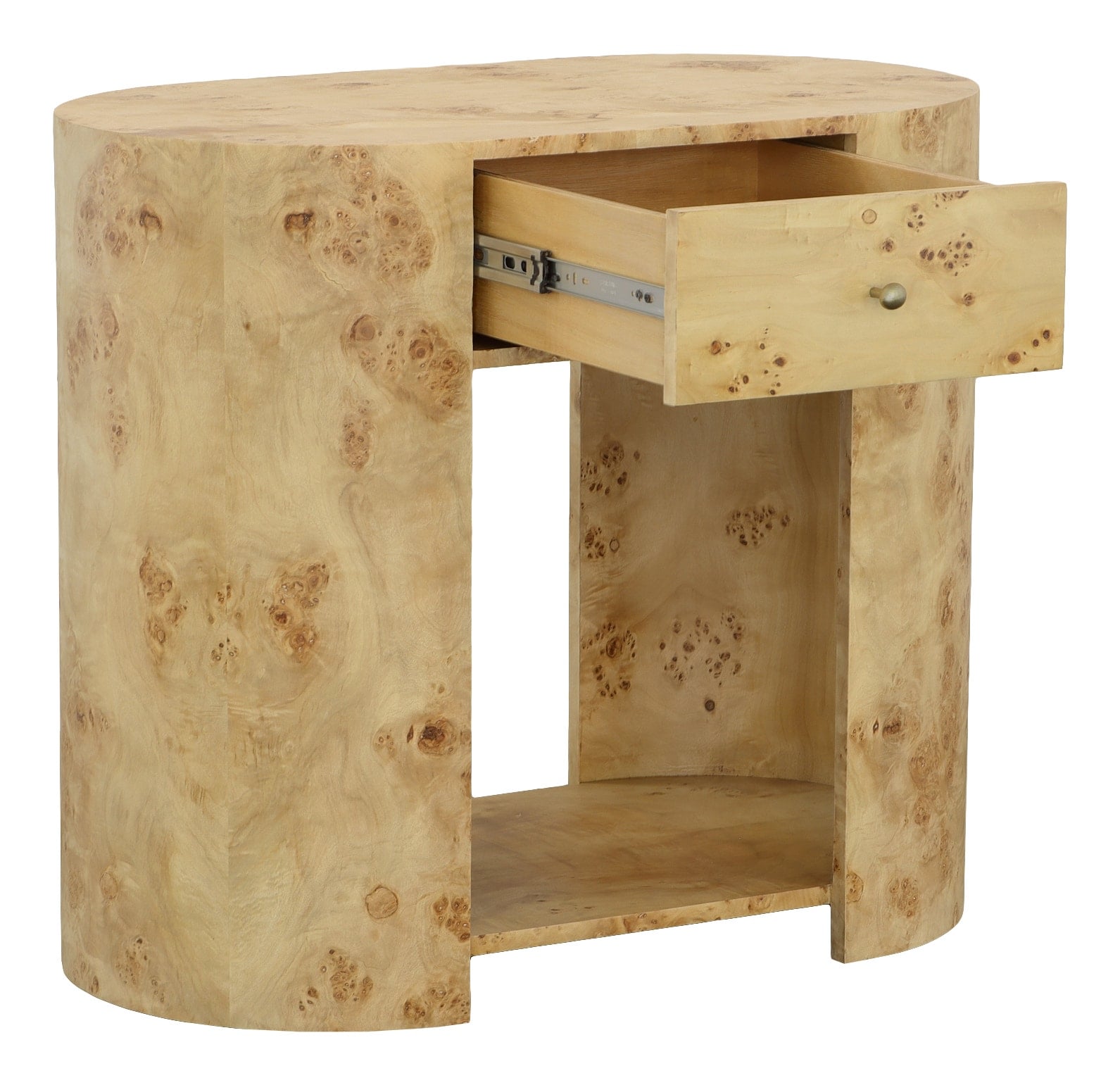 Oval End Table w/Drawer &amp; Lower Shelf