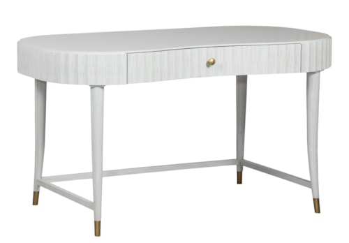 Contemporary 1-Drawer Vanity Desk with Brass Knob