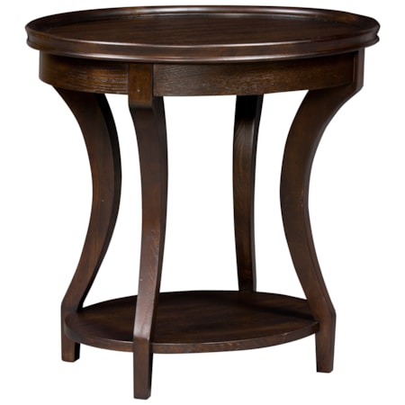 Oval End Table w/Fixed Shelf