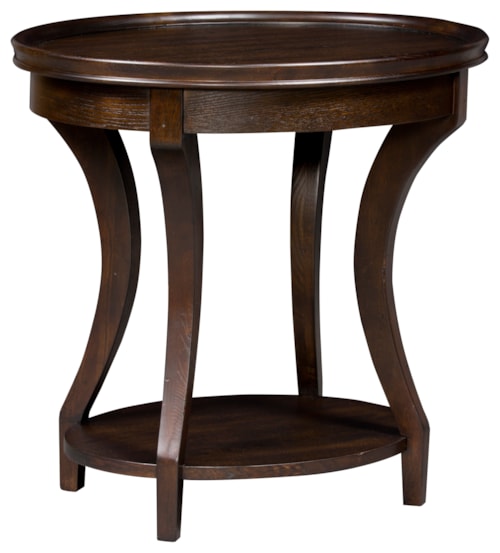 Transitional Oval End Table w/Fixed Shelf