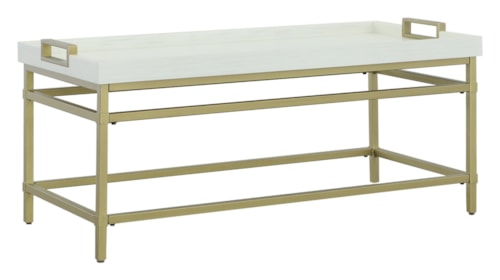 Contemporary Rectangular Cocktail Table with Tray Top