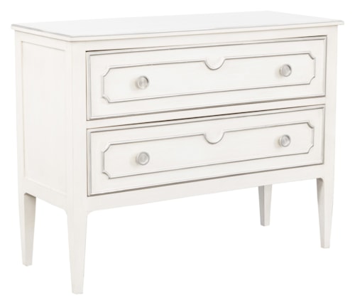 Transitional 2-Drawer Nightstand with Gold Accents