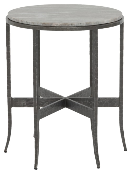 Contemporary Round Drink Table with Marble Top