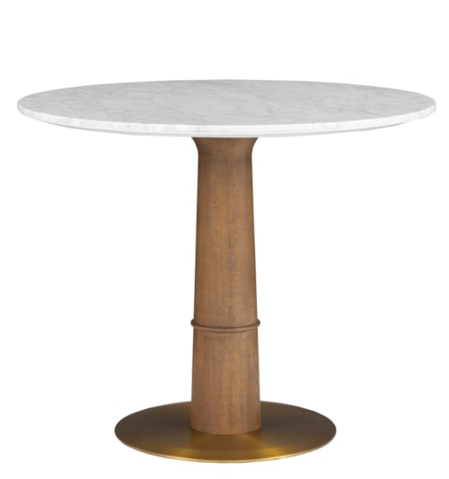 Contemporary 36" Round Dining Table with Marble Top