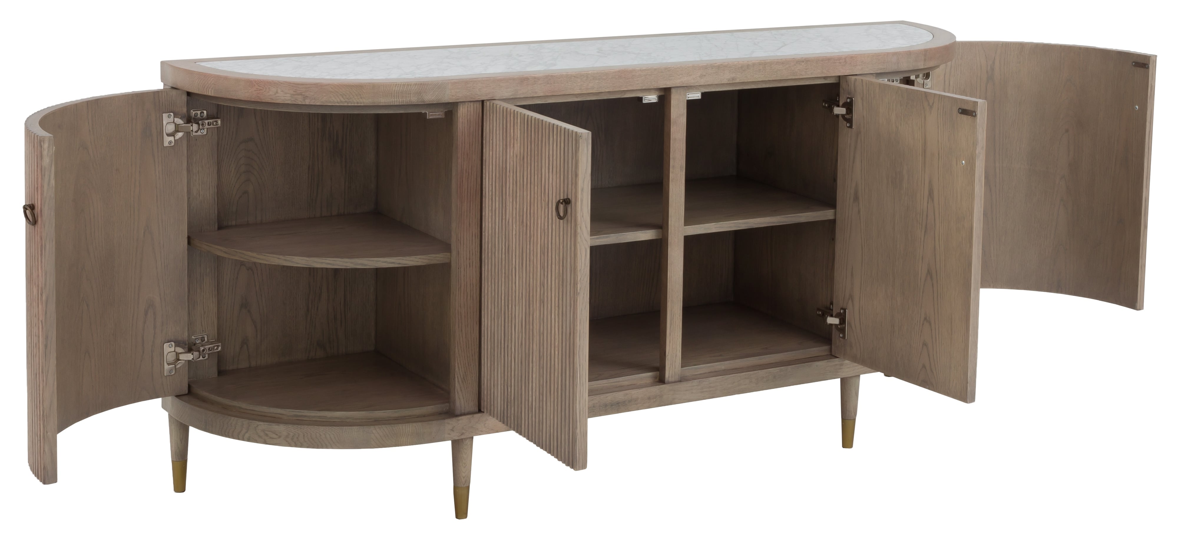 4-Door Credenza w/Carrara Stone Top