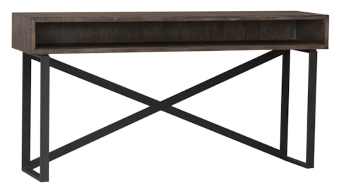 Rustic Open Storage Console Table with X-Frame