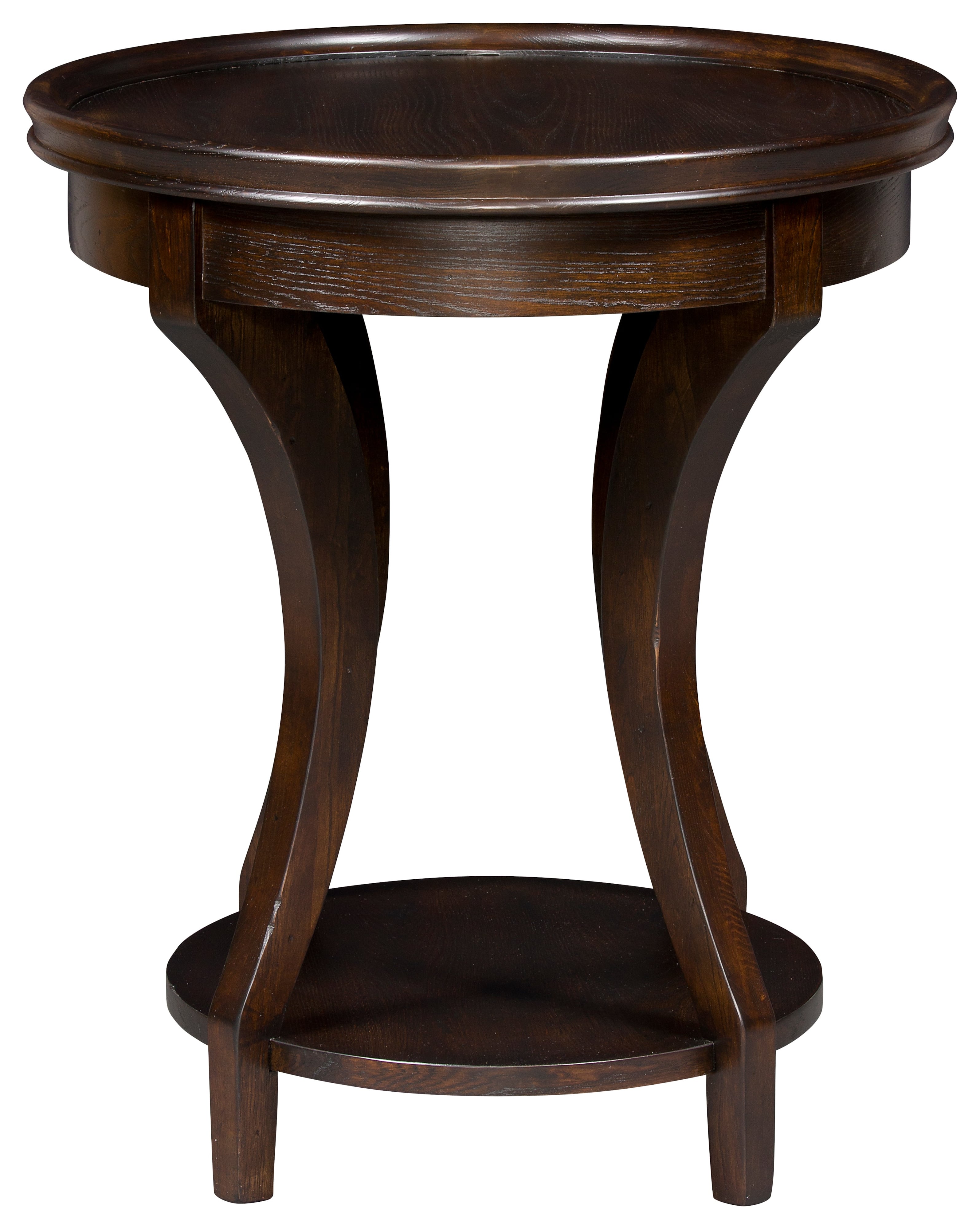 Oval End Table w/Fixed Shelf