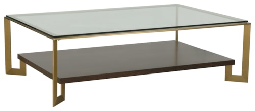 Contemporary Rectangular Cocktail Table with Lower Shelf