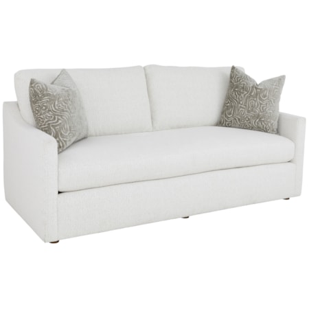 Bench Seat Demi-Sofa with 2 Throw Pillows