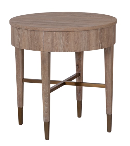 Transitional Round End Table with Laminate Feet