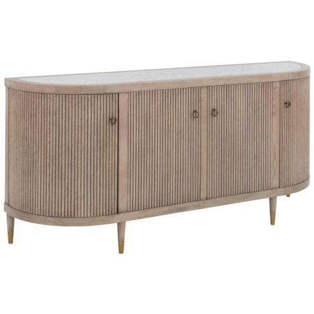 4-Door Credenza w/Carrara Stone Top