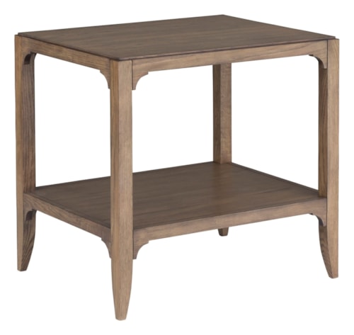 Contemporary 26" x 20" HPL End Table w/Lower Shelf