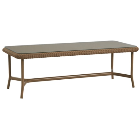 53" Outdoor Glass-Top Cocktail Table