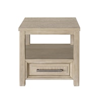 Transitional End Table with Single Drawer