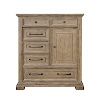 Transitional 6-Drawer Bedroom Chest with Door