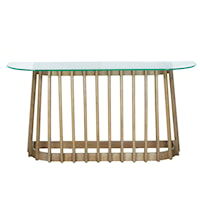 Catalina Round Slatted Console Table