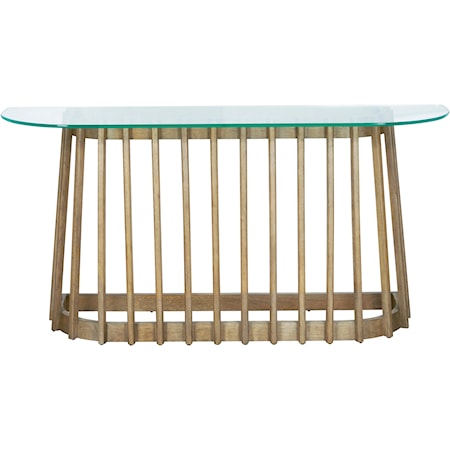 Catalina Round Slatted Console Table