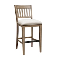 Transitional Bar Stool with Upholstered Seat