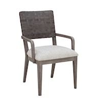 Contemporary Dining Arm Chair with Woven Back