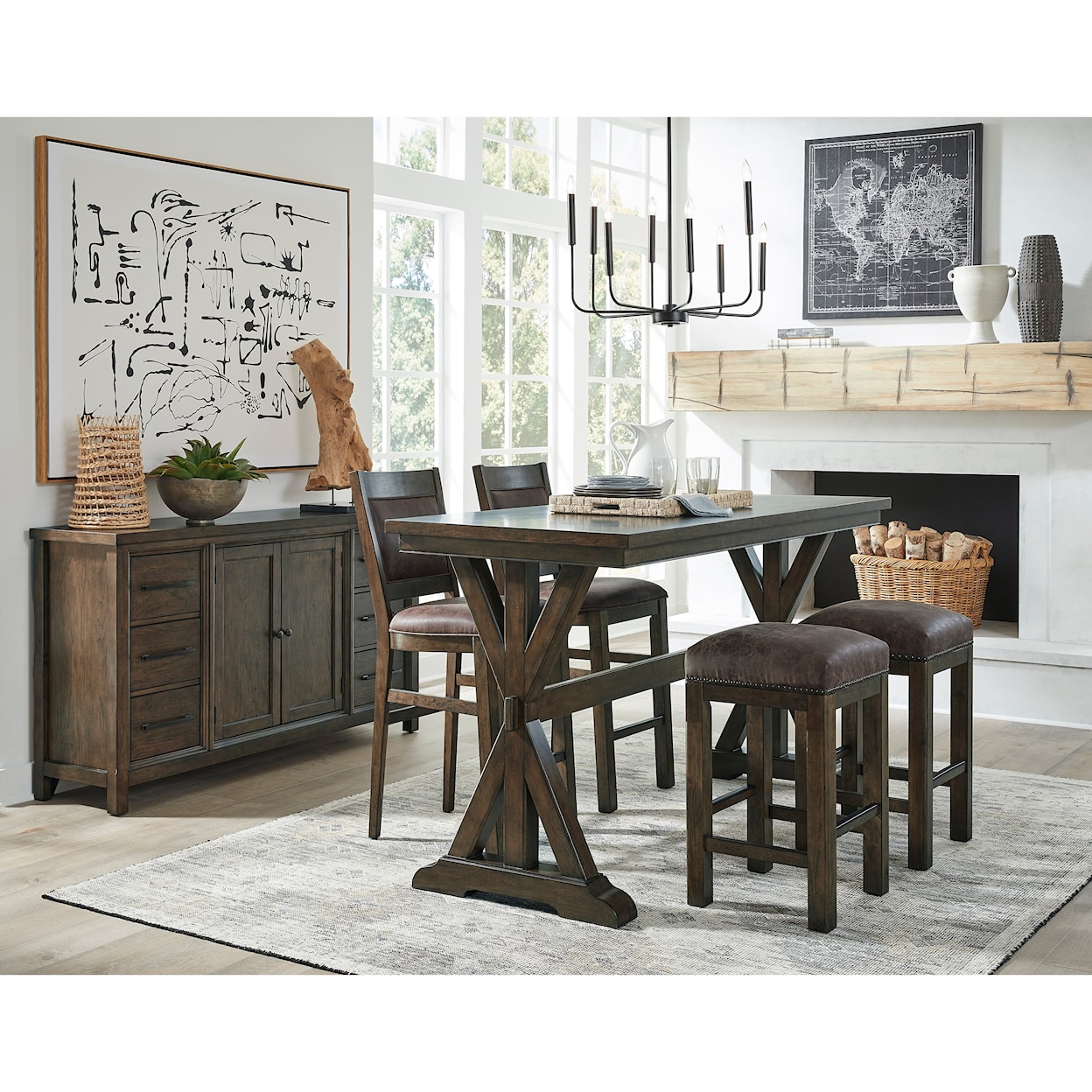 Drew & Jonathan Home Denman Denman Bar Height Trestle Table