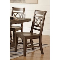 Farmhouse Chic Collection Double X Back Chair in Brindle