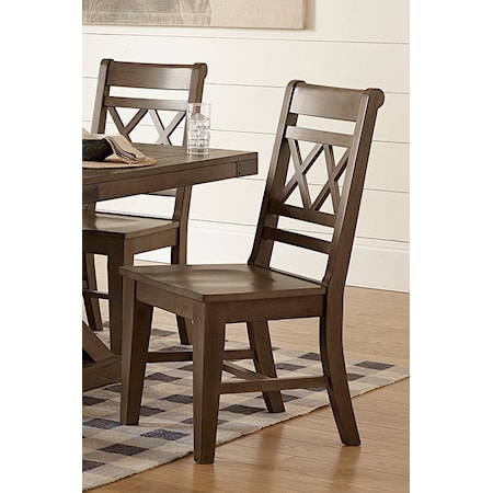 FarmhouseDouble X Back Chair in Brindle