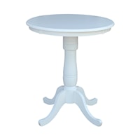 30'' Round Table Top w/ 36"H Traditional Pedestal w/ Extension in Pure White
