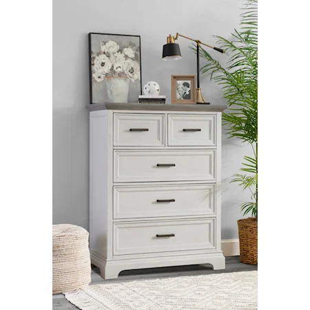 Transitional 5-Drawer Chest with Soft-Close