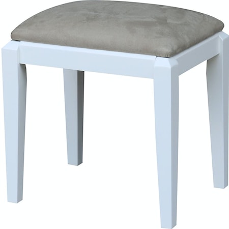 Upholstered Vanity Bench in White