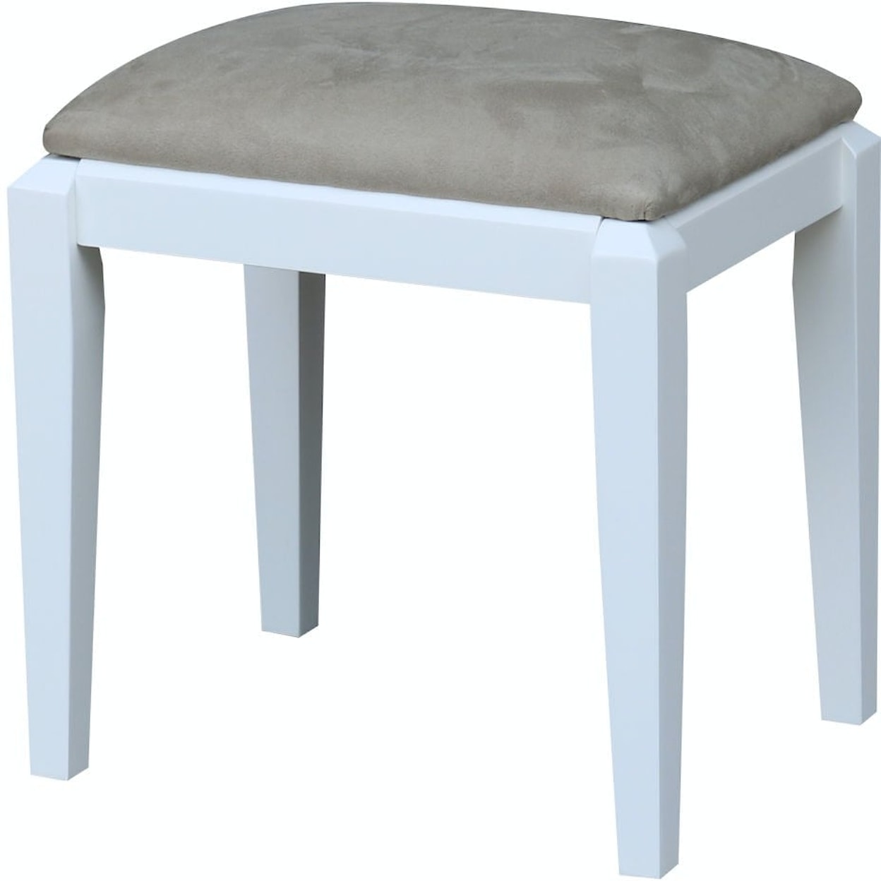 John Thomas Home Accents Upholstered Vanity Bench in White