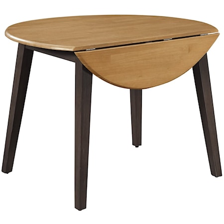 Dining Essentials - 42" Round Drop Leaf Table in Hickory & Coal
