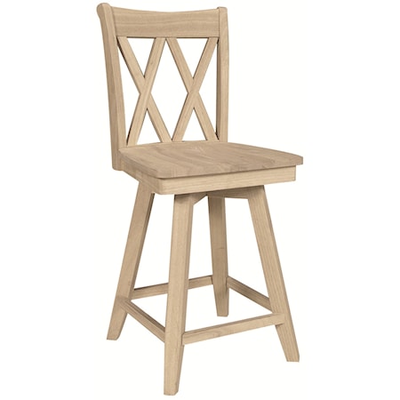 24'' XX Back Swivel Counter Stool