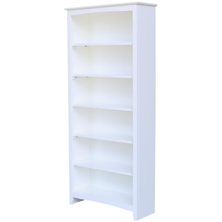 60&apos;&apos; Shaker Bookcase Pure White