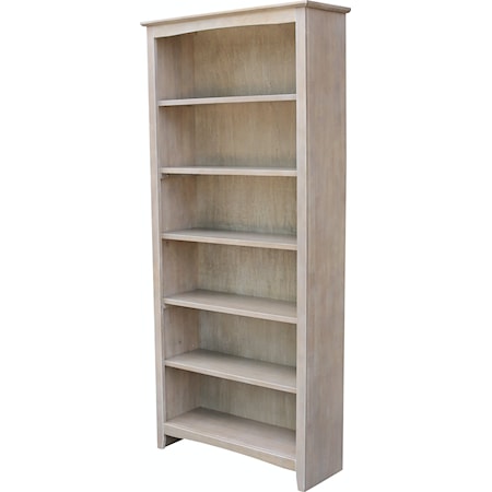 72'' Shaker Bookcase Taupe Gray