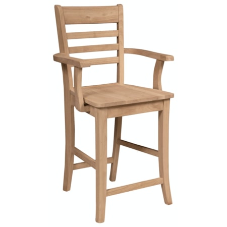 24'' Roma Counter Stool w/Arms