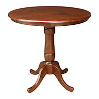 Dining Essentials - 36'' Round Table Top w/36"H Traditional Pedestal w/Extension in Espresso
