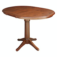 Dining Essentials - 36" Extension Table Top w/36"H Transitional Pedestal w/Extension in Espresso