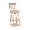 John Thomas SELECT Dining Room 30'' Double XX Back Swivel Bar Stool