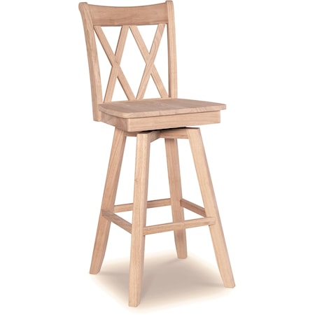 30'' Double XX Back Swivel Bar Stool