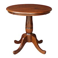 Dining Essentials- 30'' Round Table Top w/30" Traditional Pedestal in Espresso