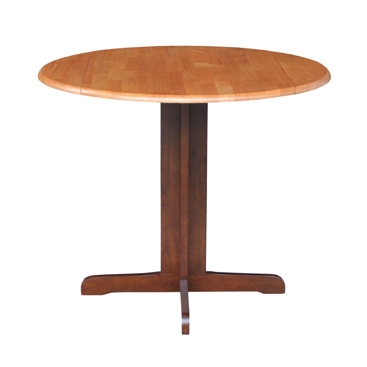 John Thomas Dining Essentials Pedestal Table in Cinnamon & Espresso