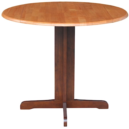 Pedestal Table in Cinnamon & Espresso