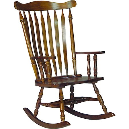 Traditional Rocking Chair with Turned Spindle Accent