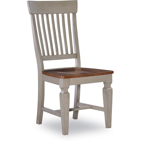 Slatback Chair in Hickory & Stone